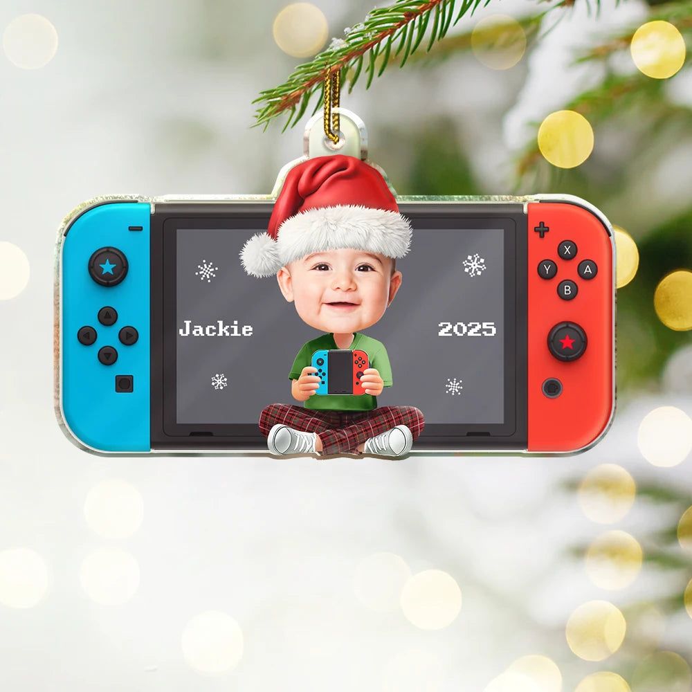 Custom Photo Kids Teens Gamer - Personalized Custom Shaped Acrylic Ornament