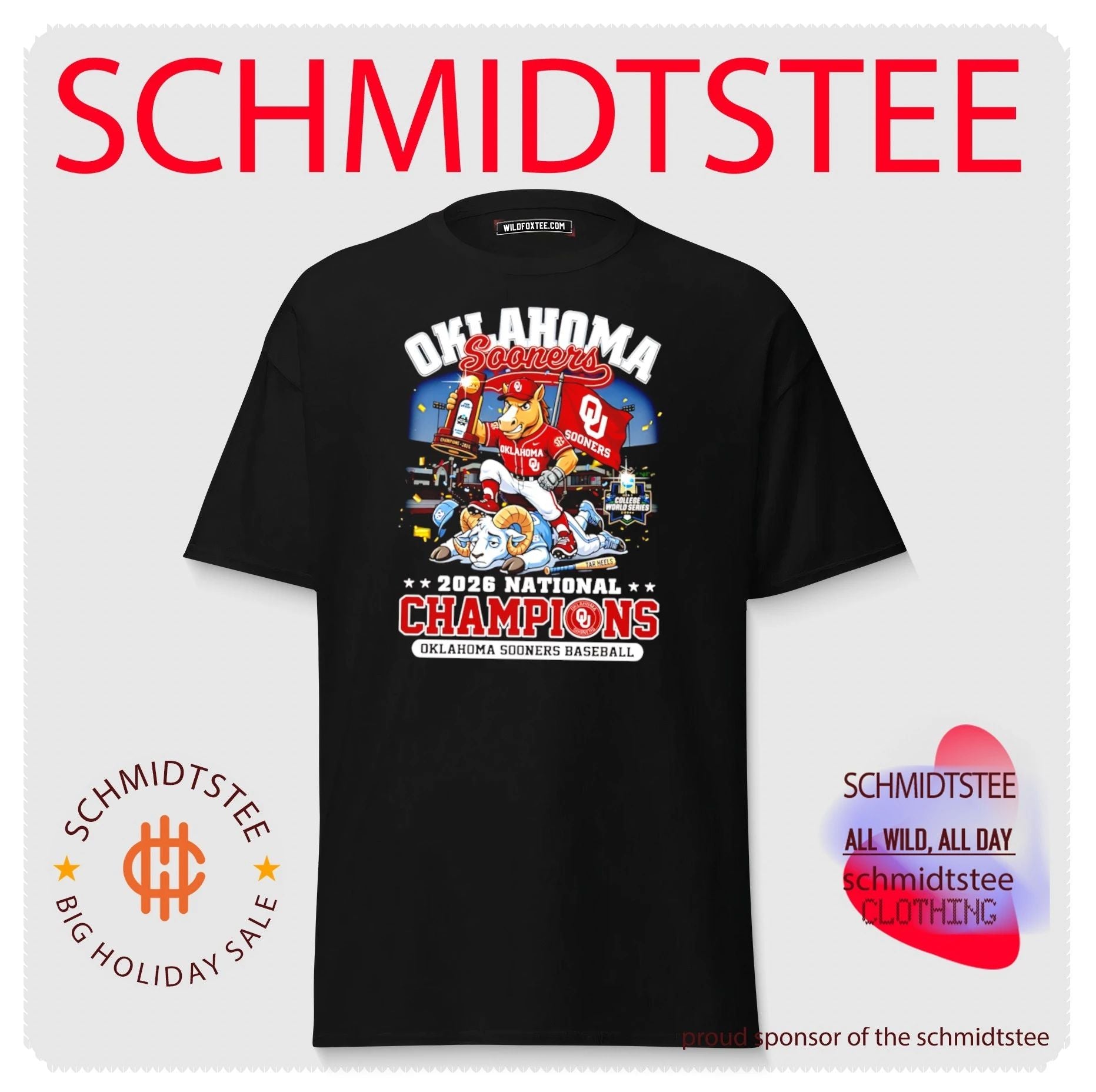 Oklahoma Sooners baseball 2026 National Champions Baseball mascot shirt
