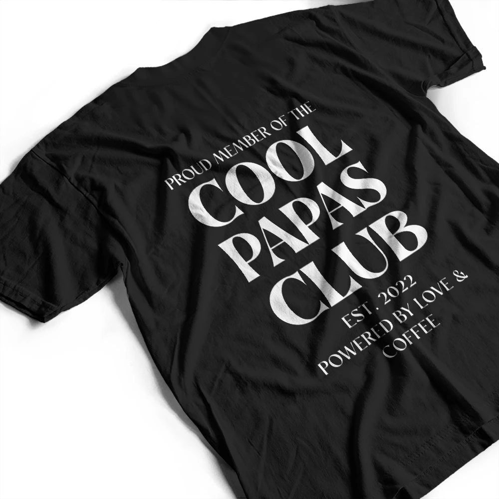 Custom Photo Pencil Sketch Art Cool Dads Club Powered By Love - Personalized T Shirt