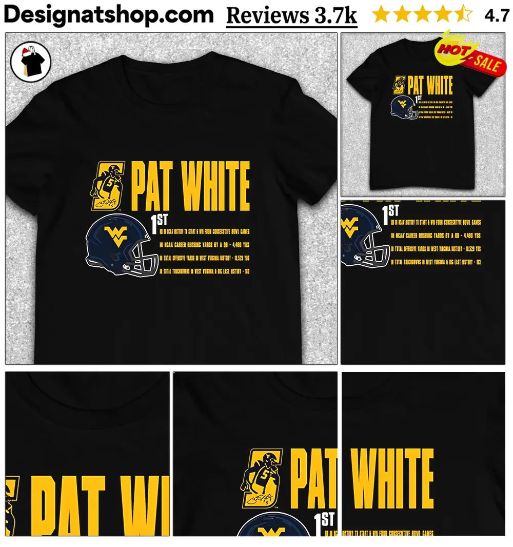 Pat White 84 West Virginia Mountaineers Retirement By The Numbers shirt