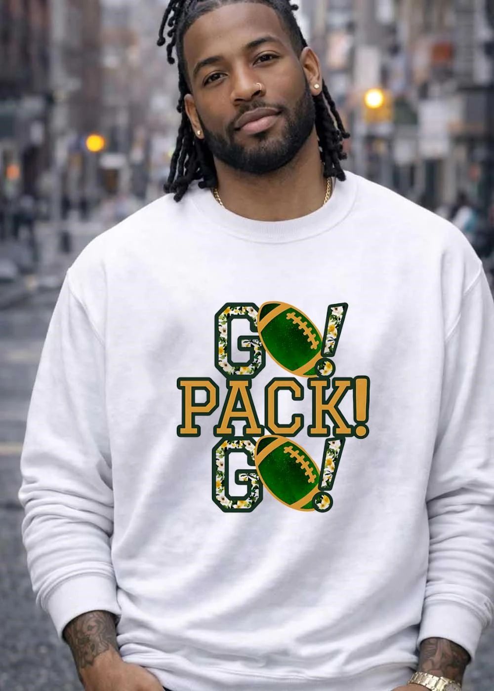 Packers Fan Apparel Go Pack Go Football Floral Print shirt
