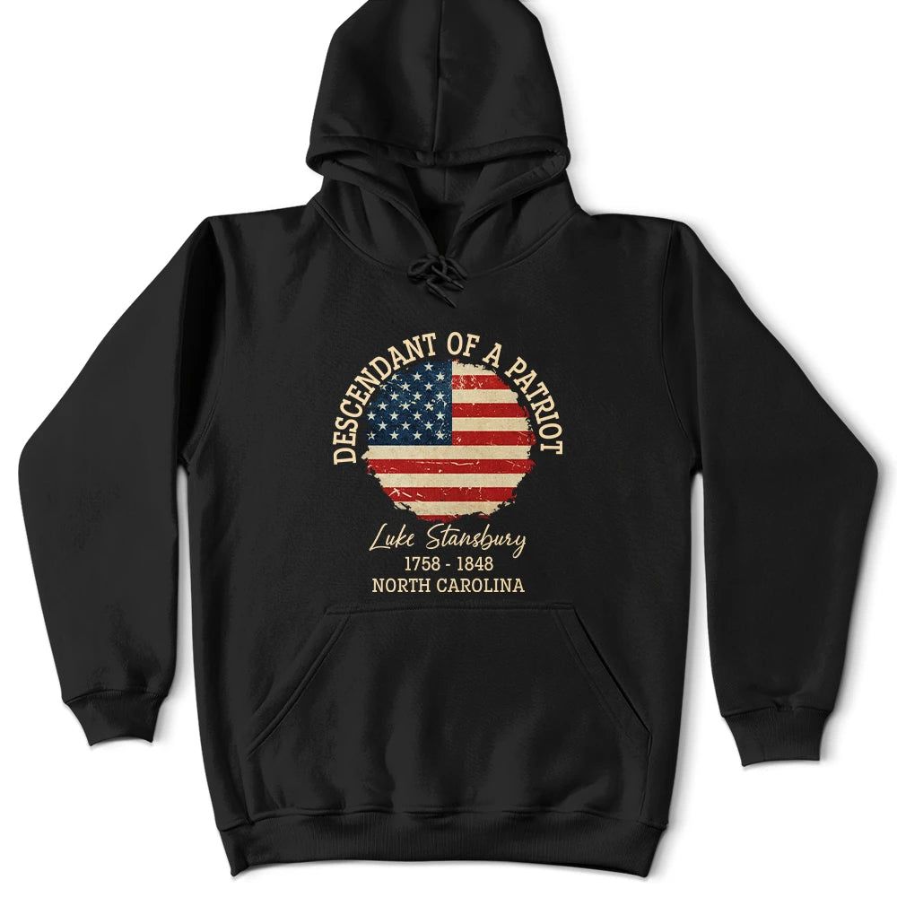 Descendant Of A Patriot 250th Anniversary US Independence Day - Personalized T Shirt