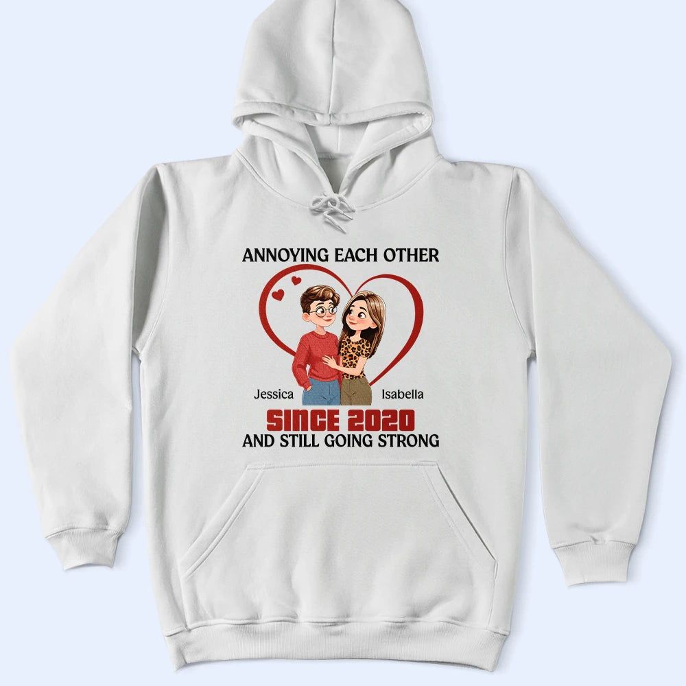 Annoying Each Other Hugging Couple - Personalized T Shirt