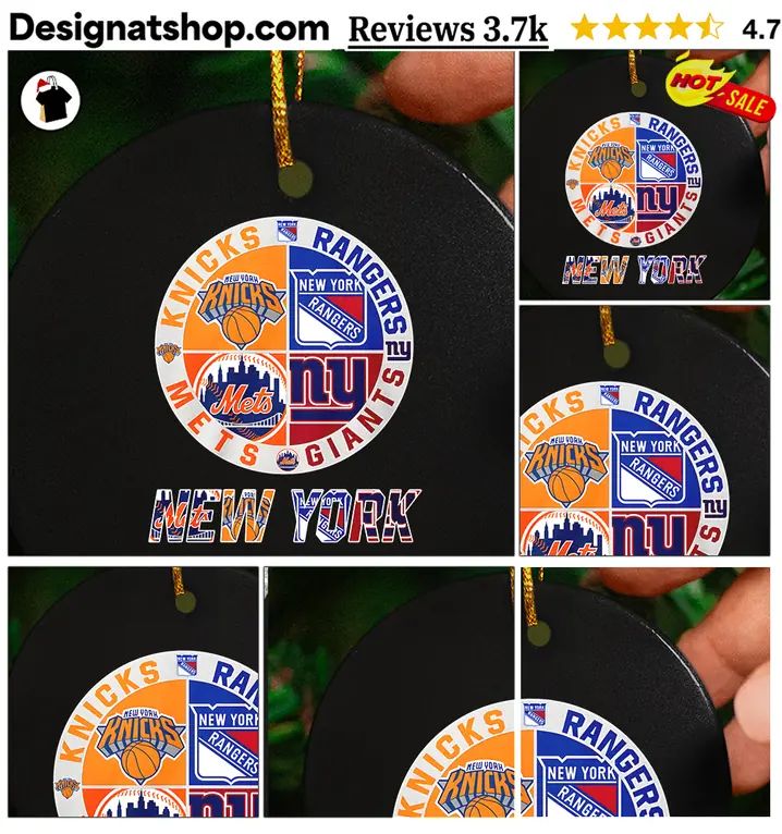 New York sports teams Knicks Rangers Mets Giants logo shirt