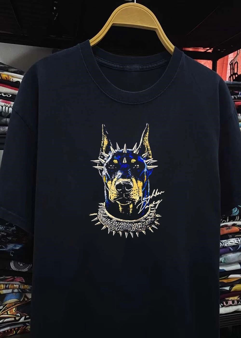 Neighbor Dawg Doberman Pinscher Spiked Collar Graphic T-Shirt