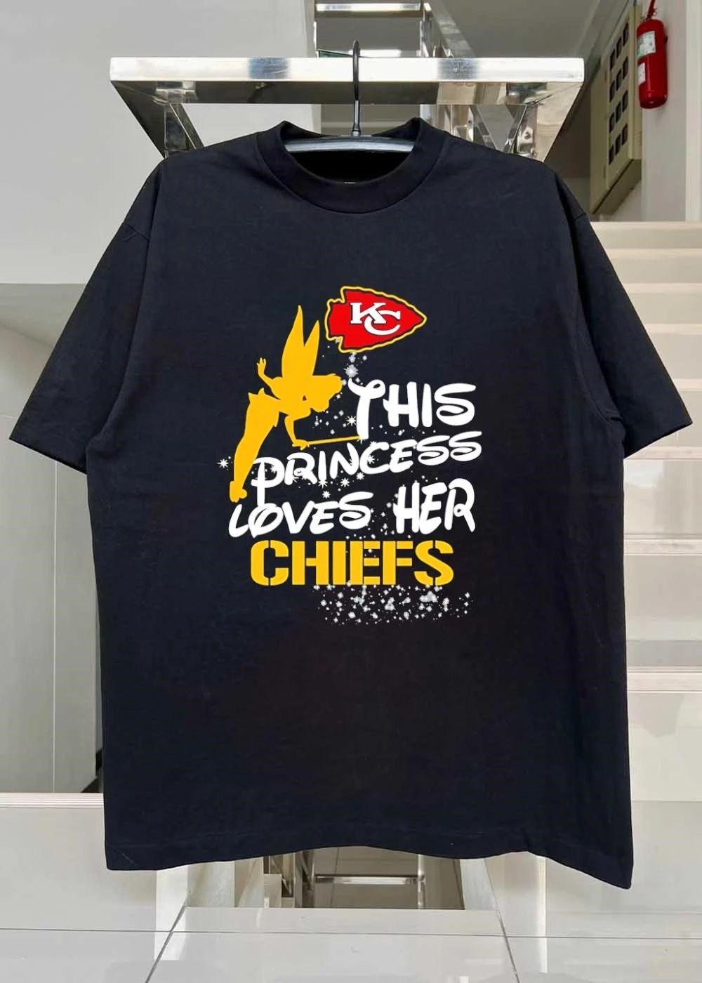 Tinkerbell This Princess Loves Her KC Chiefs shirt