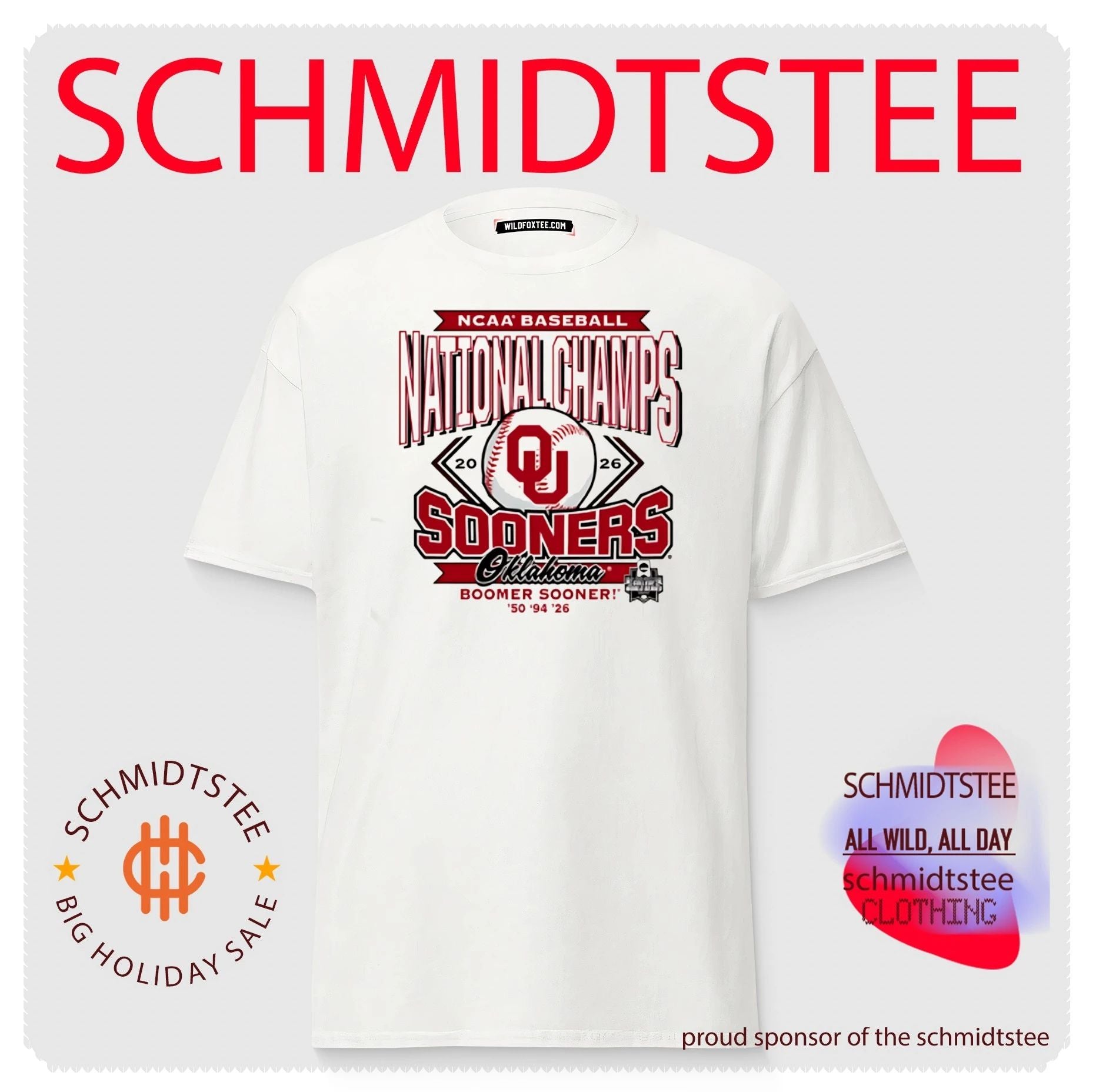 Oklahoma Sooners NCAA Baseball National Champions 1950 1994 2026 shirt