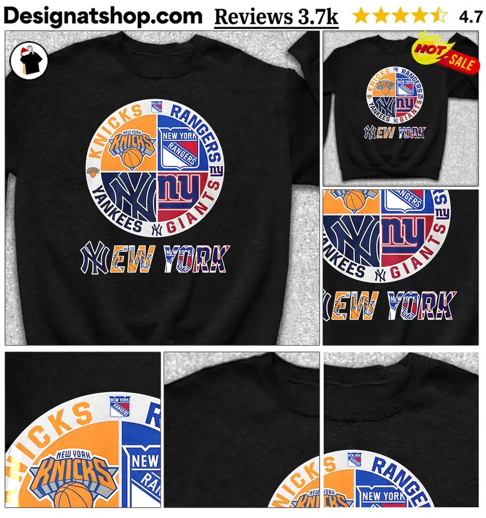 Knicks Rangers Yankees Giants teams New York sports shirt