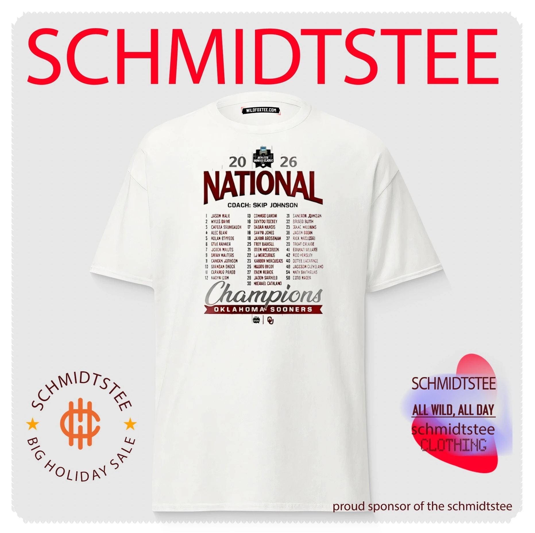 Oklahoma Sooners 2026 NCAA National Champions Roster Baseball shirt