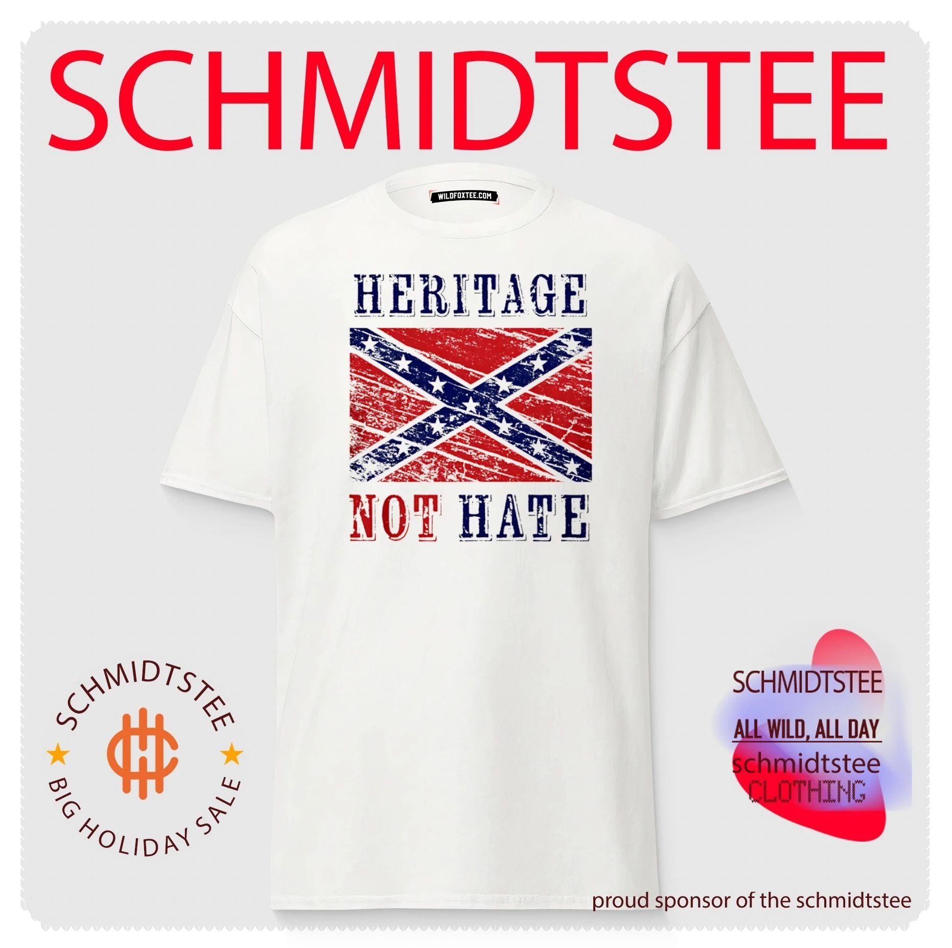 Heritage Not Hate Confederate Flag Southern shirt