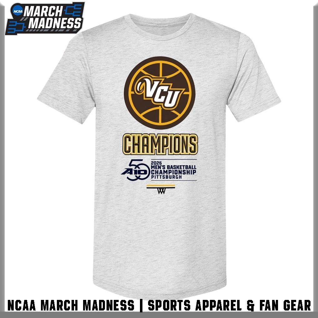 VCU Rams 2026 A-10 Men’s Basketball Tournament Champions Locker Room T-Shirt
