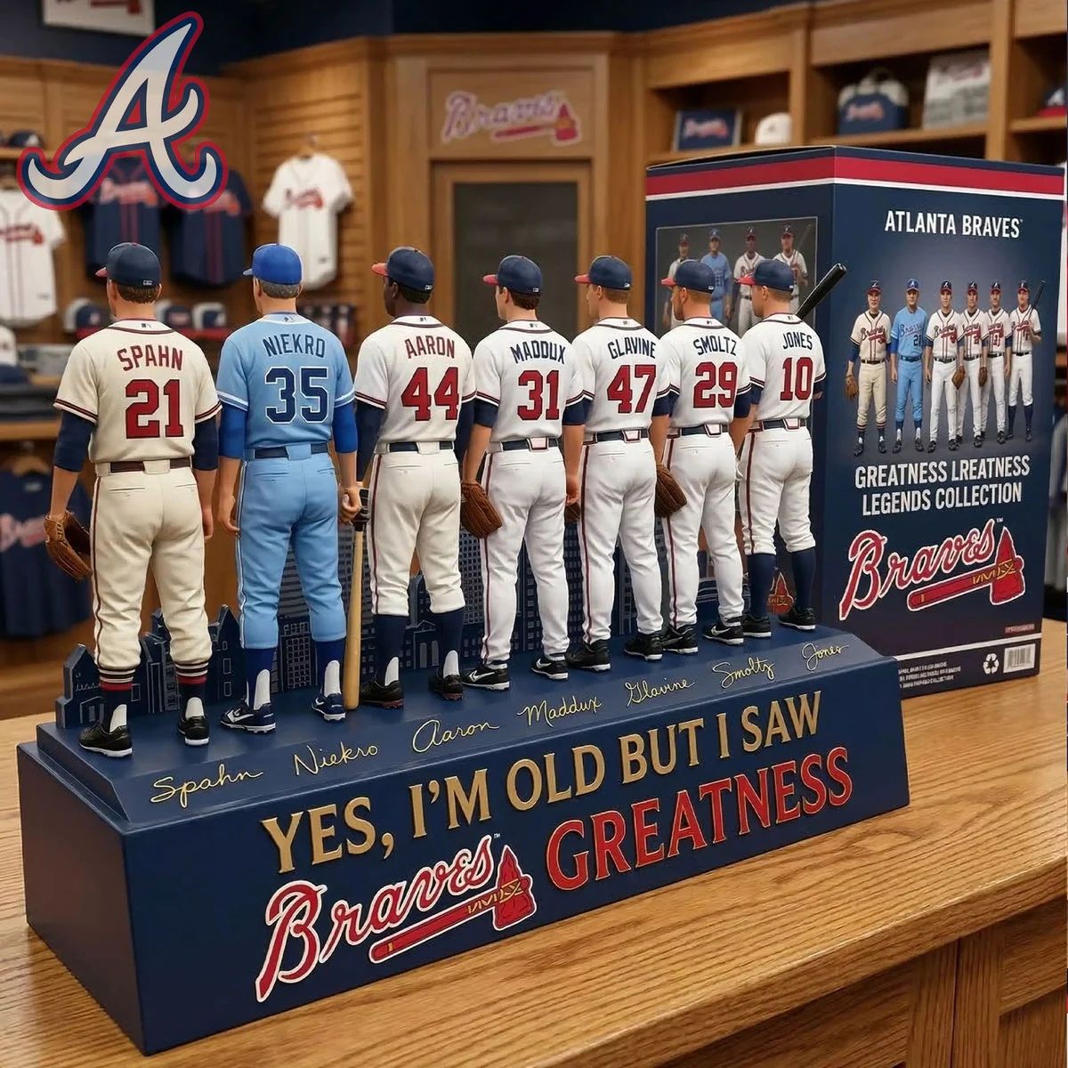 Atlanta Braves Greatness Legends Collection Yes I’m Old But I Saw Greatness Acrylic Plaque