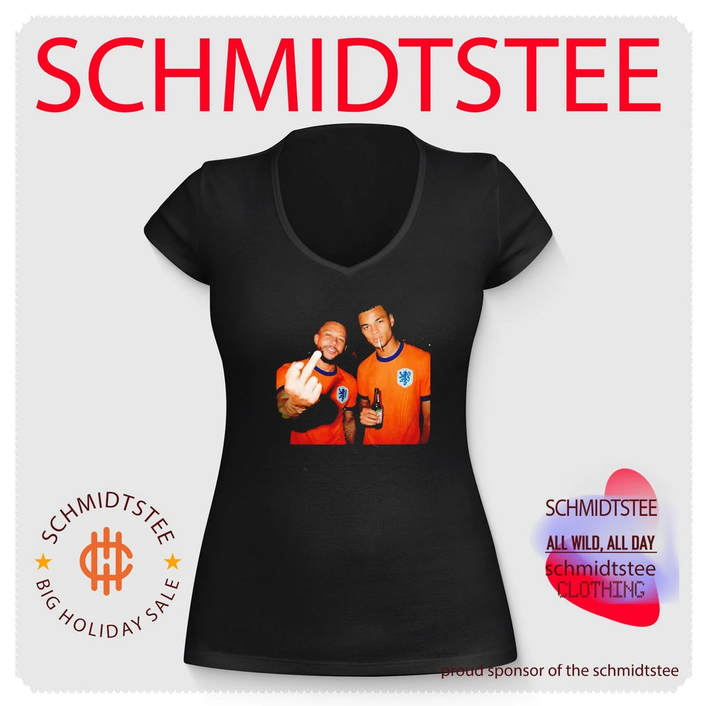 Memphis Depay and Cody Gakpo Netherlands National Football Team middle finger shirt
