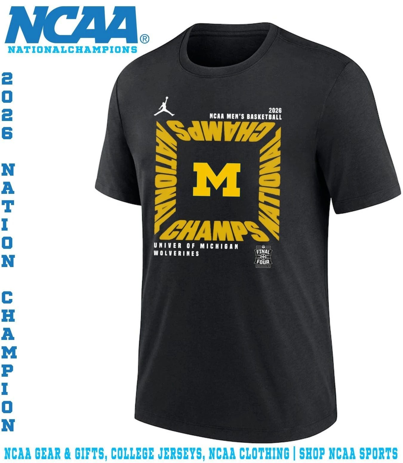 Michigan Wolverines 2026 NCAA Men’s Basketball National Champions Square Celebration shirt