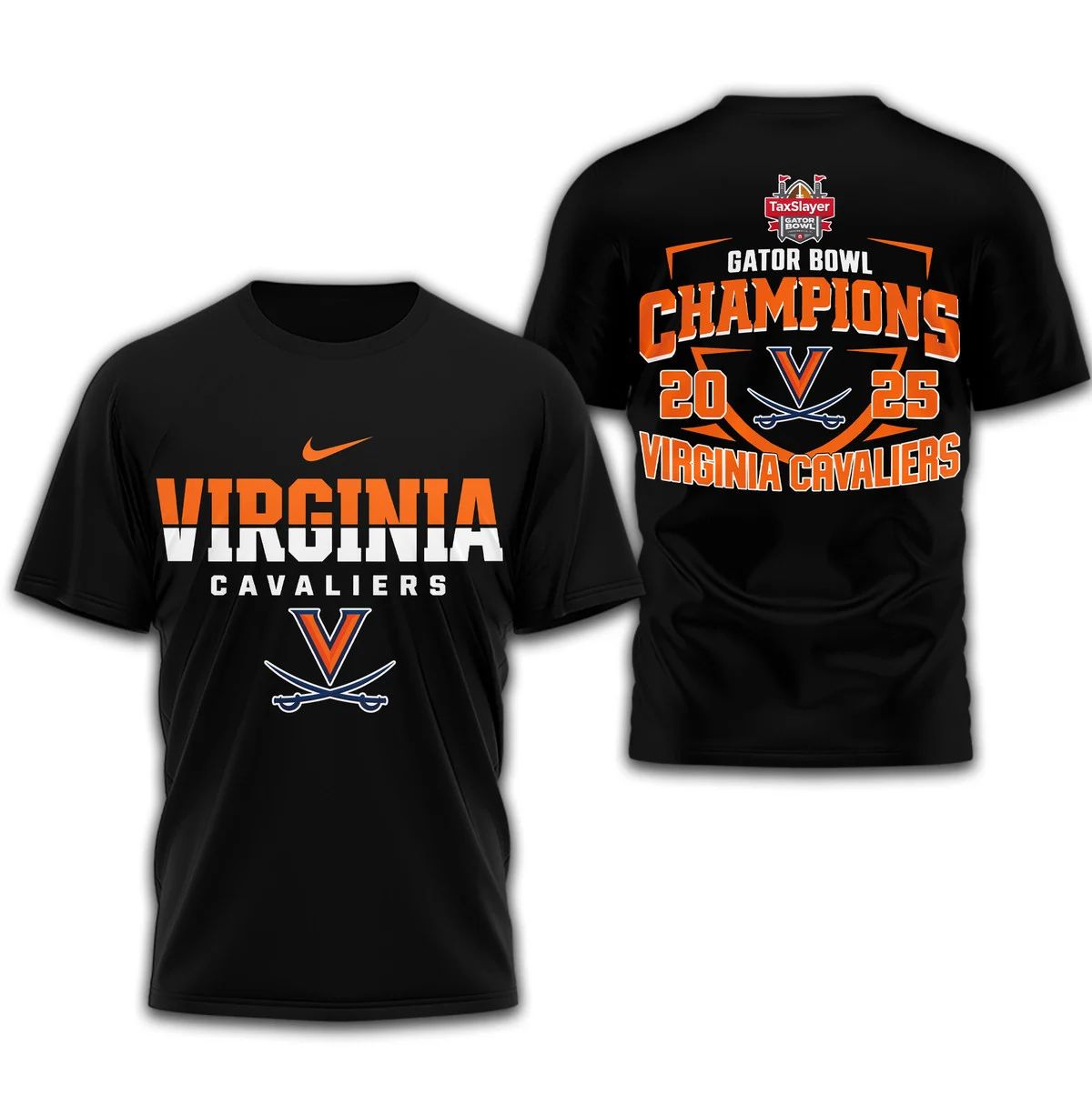 Virginia Cavaliers NCAA Gator Bowl Champions 3D TShirt