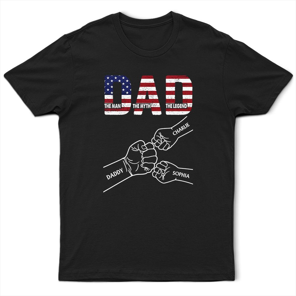 Stars & Stripes Dad The Man The Myth The Legend - Personalized T Shirt