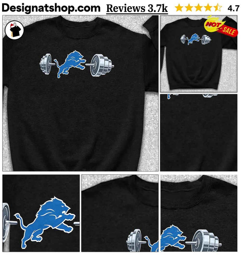 Lions Barbell Detroit Football Weightlifting Spirit Of True Champions Shirt