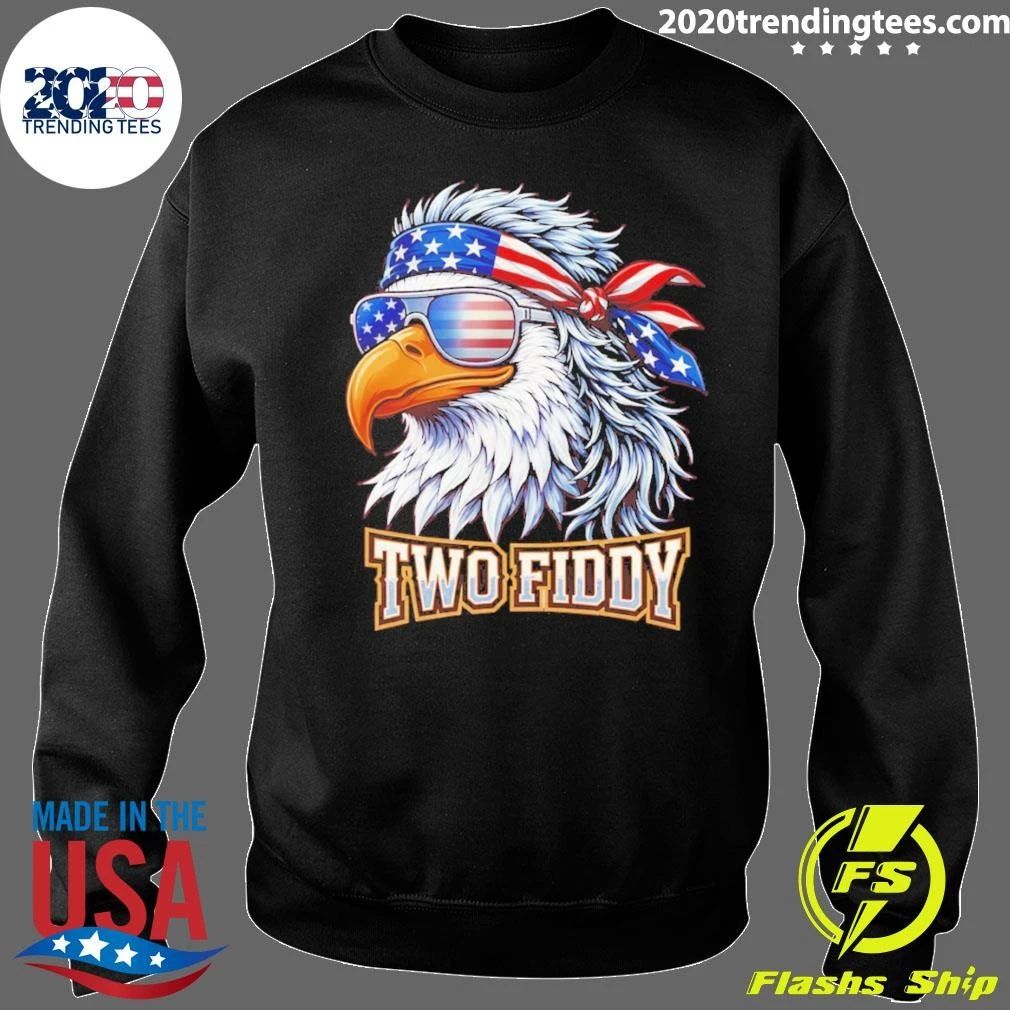 Eagle Wearing American Flag Bandana And Sunglasses Two Fiddy Shirtt
