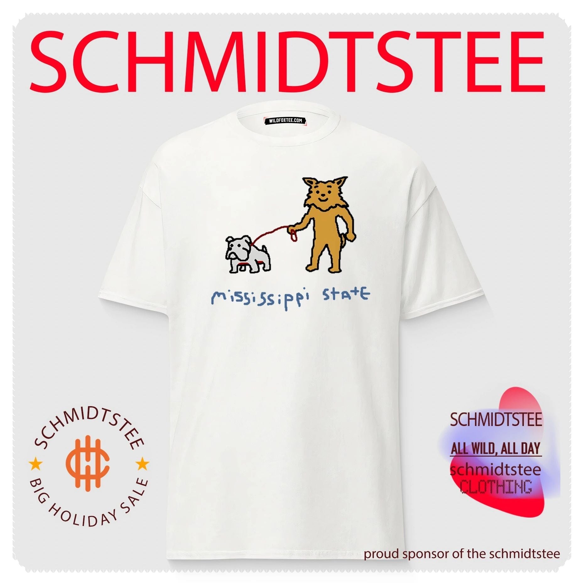 Mississippi State Bulldog Mascot Walking Dog paint shirt