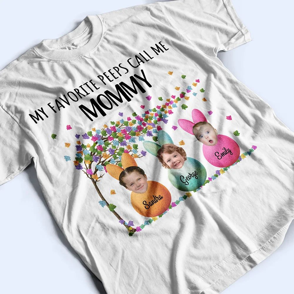 Custom Photo My Favorite Peeps Call Me Grandma - Personalized T Shirt