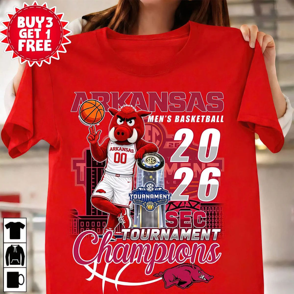 Arkansas Men’s Basketball 2026 SEC Tournament Champions T-Shirt