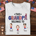 Stars & Stripes This Grandpa Belongs To Kid Stick Figures - Personalized T Shirt