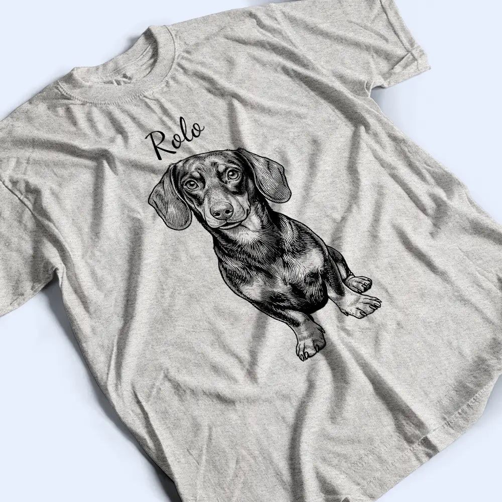 Custom Photo Ink Drawing Portrait Dog Cat Pet - Personalized T Shirt