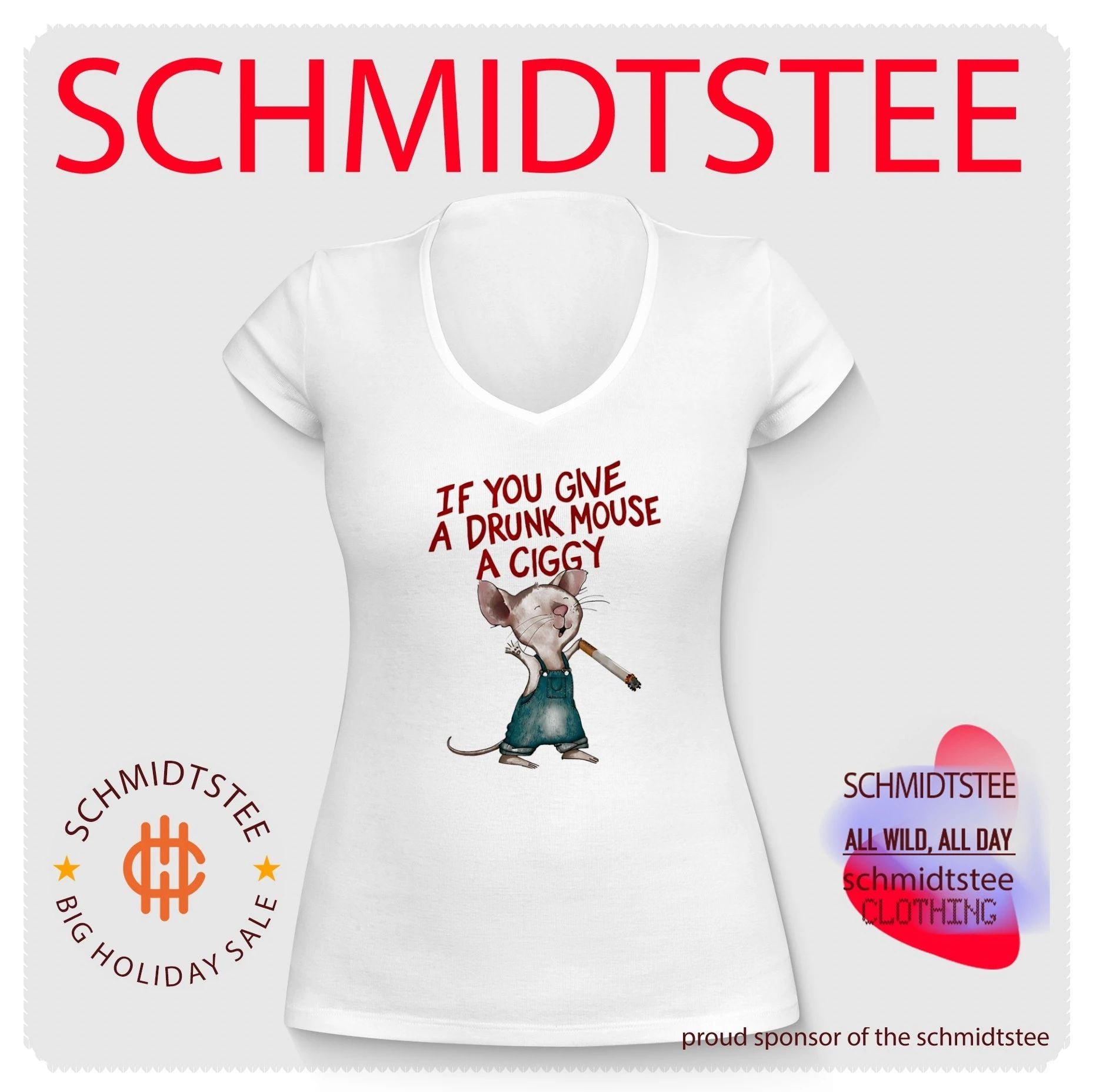 If you give a drunk mouse a ciggy cartoon mouse shirt