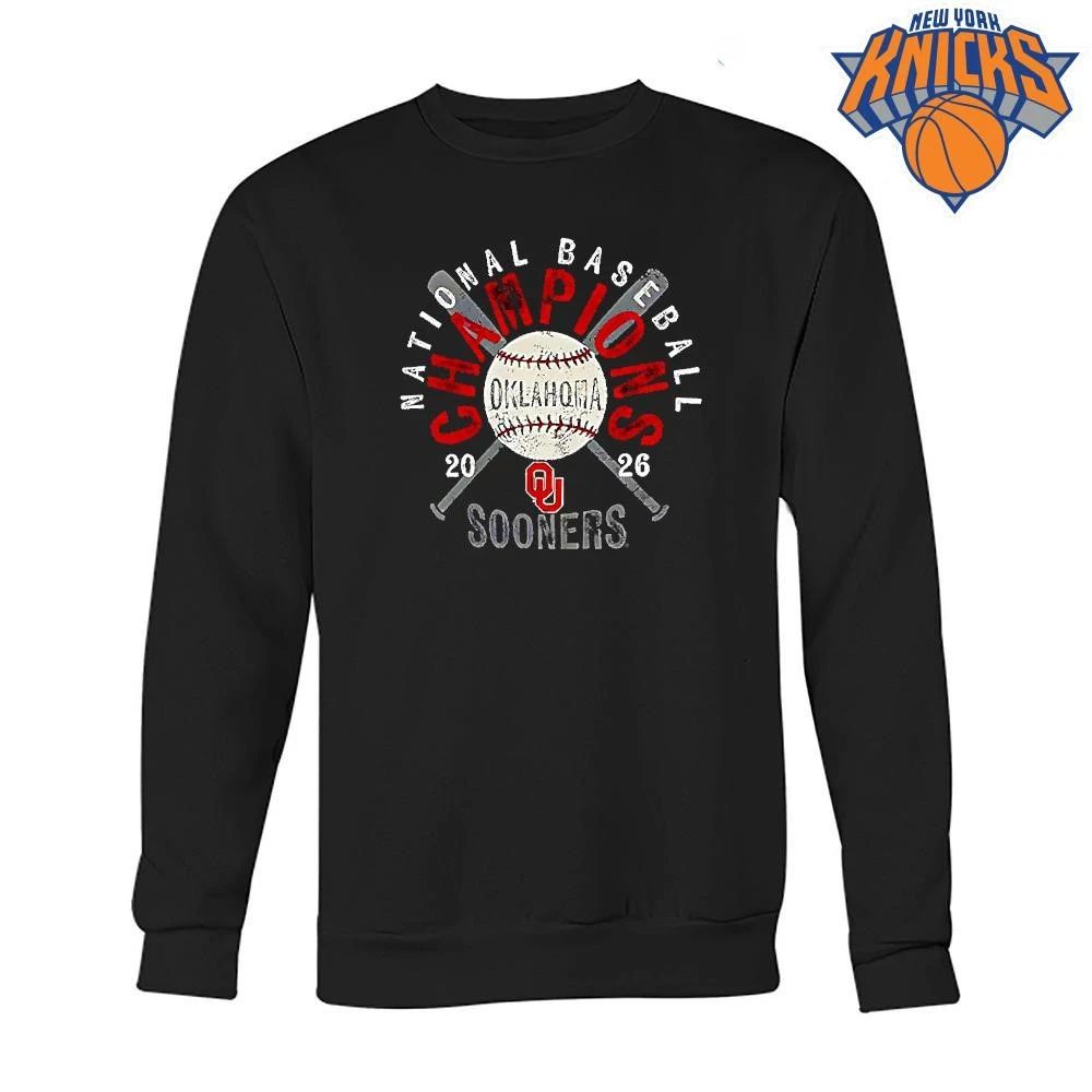 Oklahoma Sooners 2026 Ncaa Baseball Mens College World Series Champions Distressed Shirt