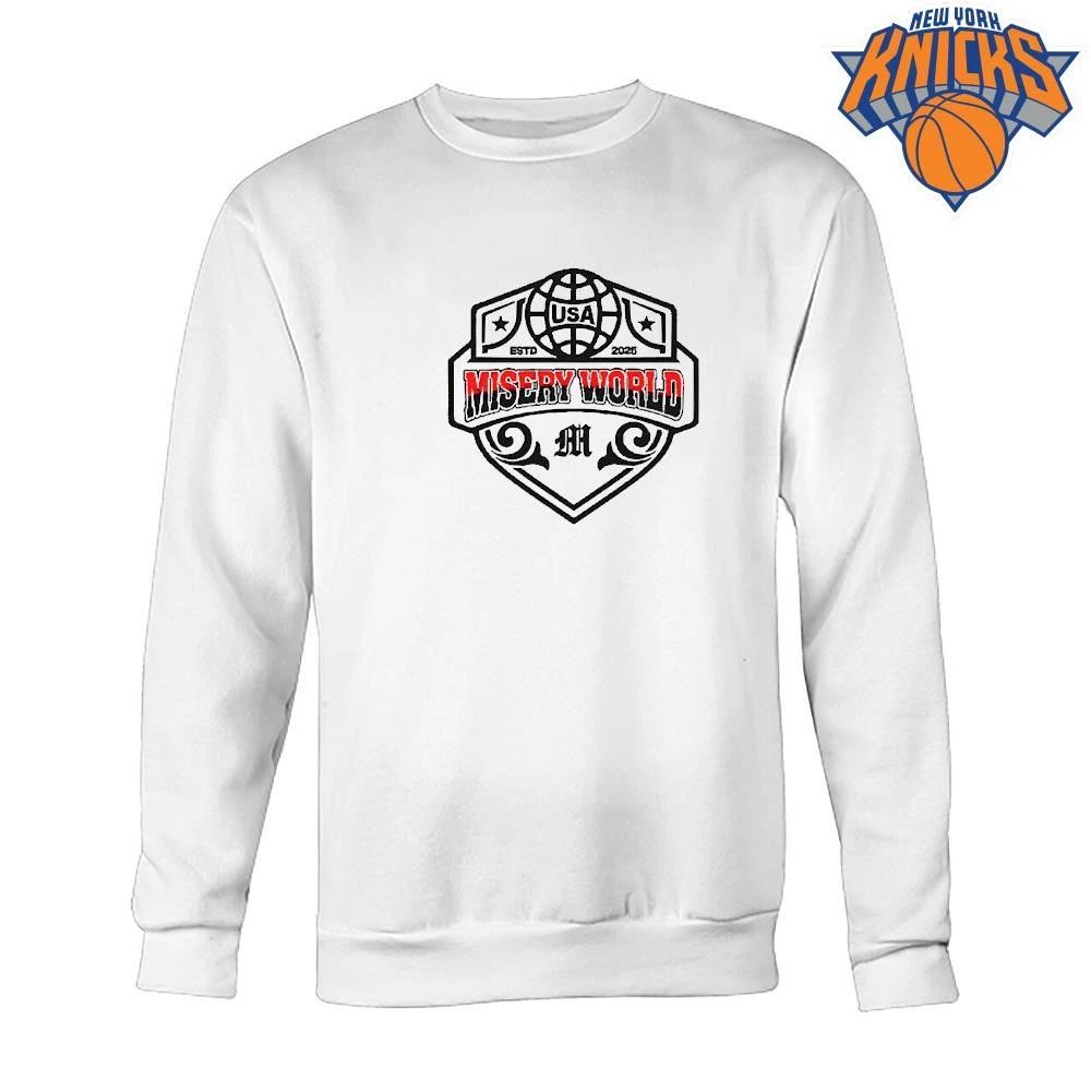 Misery World USA ESTD 2026 Shield Logo Athletic Global Tour Shirt