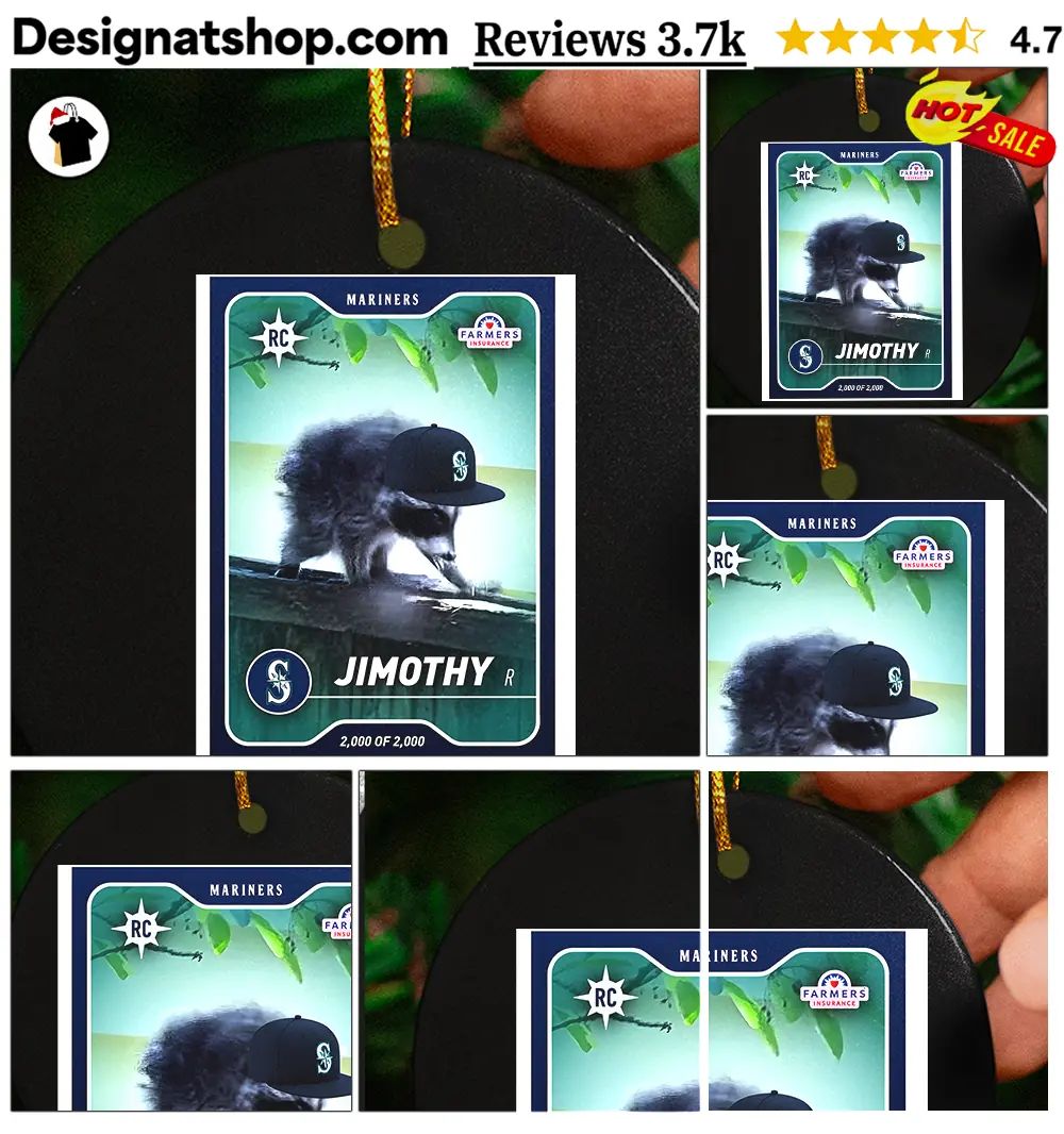 Seattle Mariners Jimothy Seattle Raccoon baseball card shirt