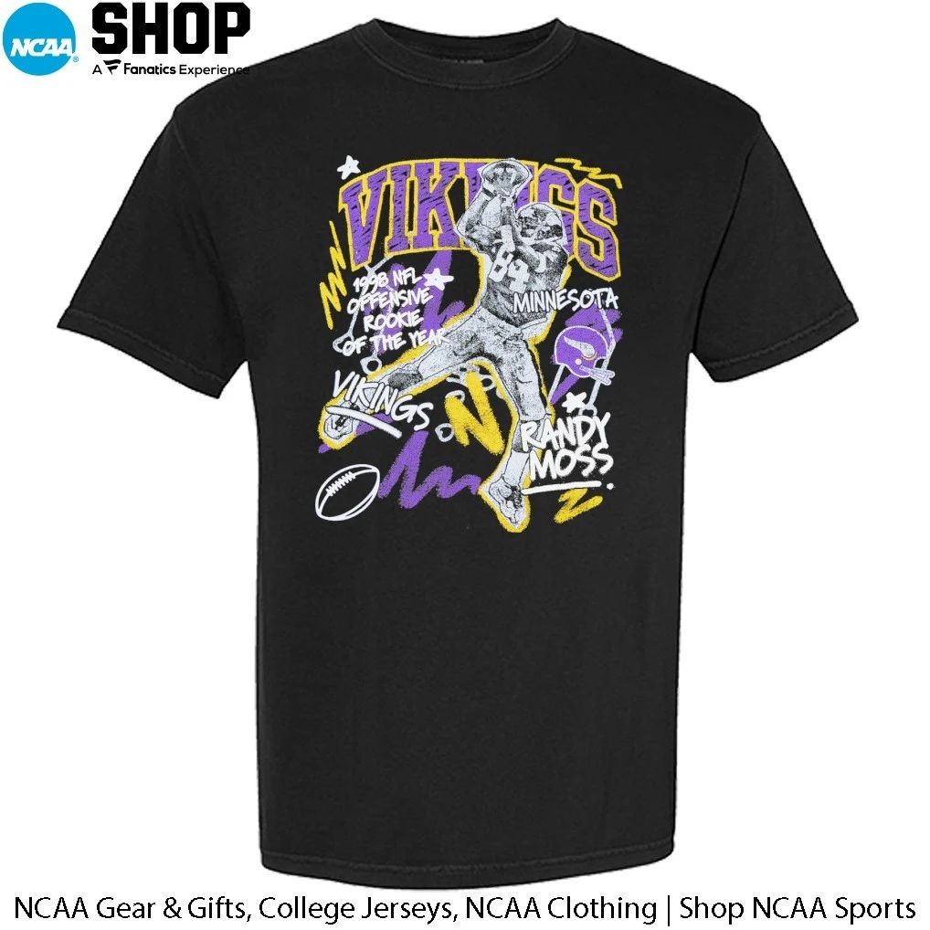 Randy Moss Minnesota Vikings Chalked Up Player Graphic Signature T-Shirt