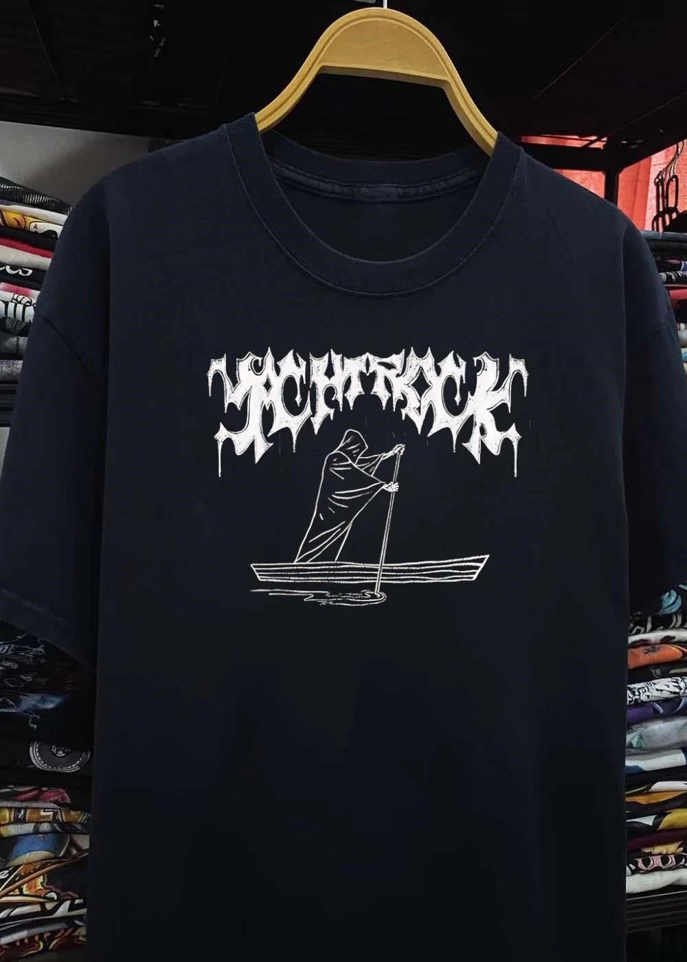 Grim Reaper Rowing a Boat Yacht Rock Shirt