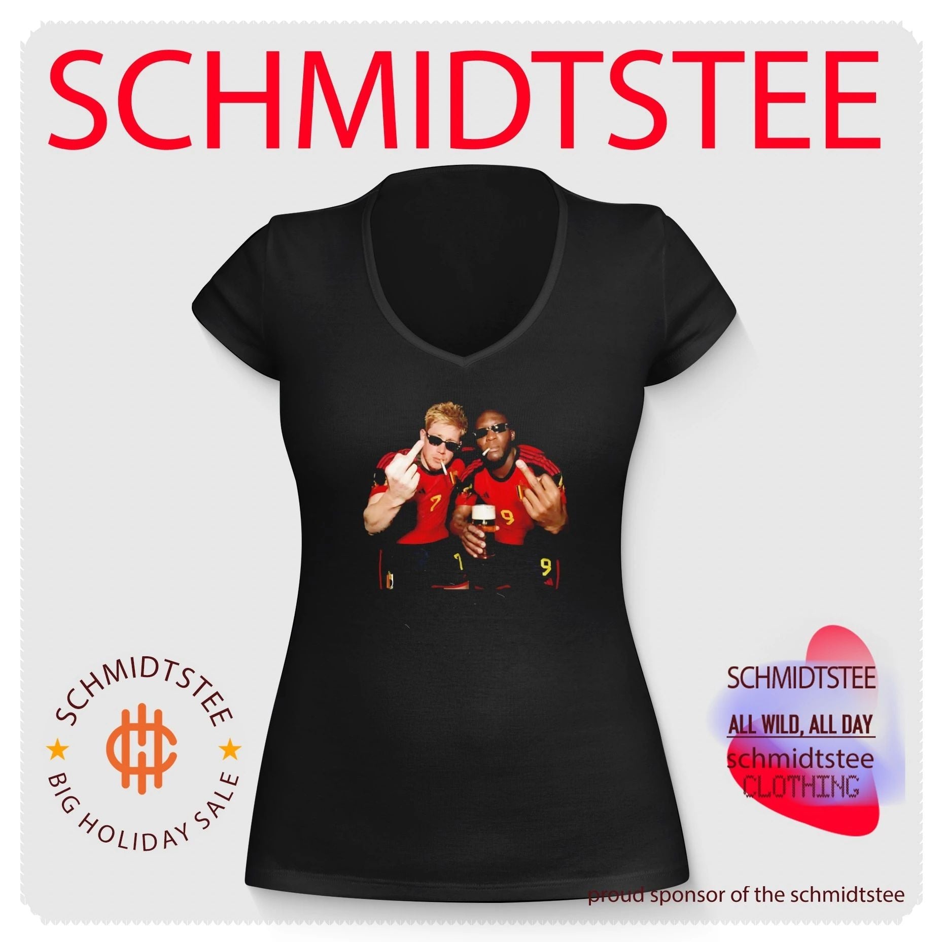 Kevin De Bruyne and Romelu Lukaku Belgium National Team smoking shirt
