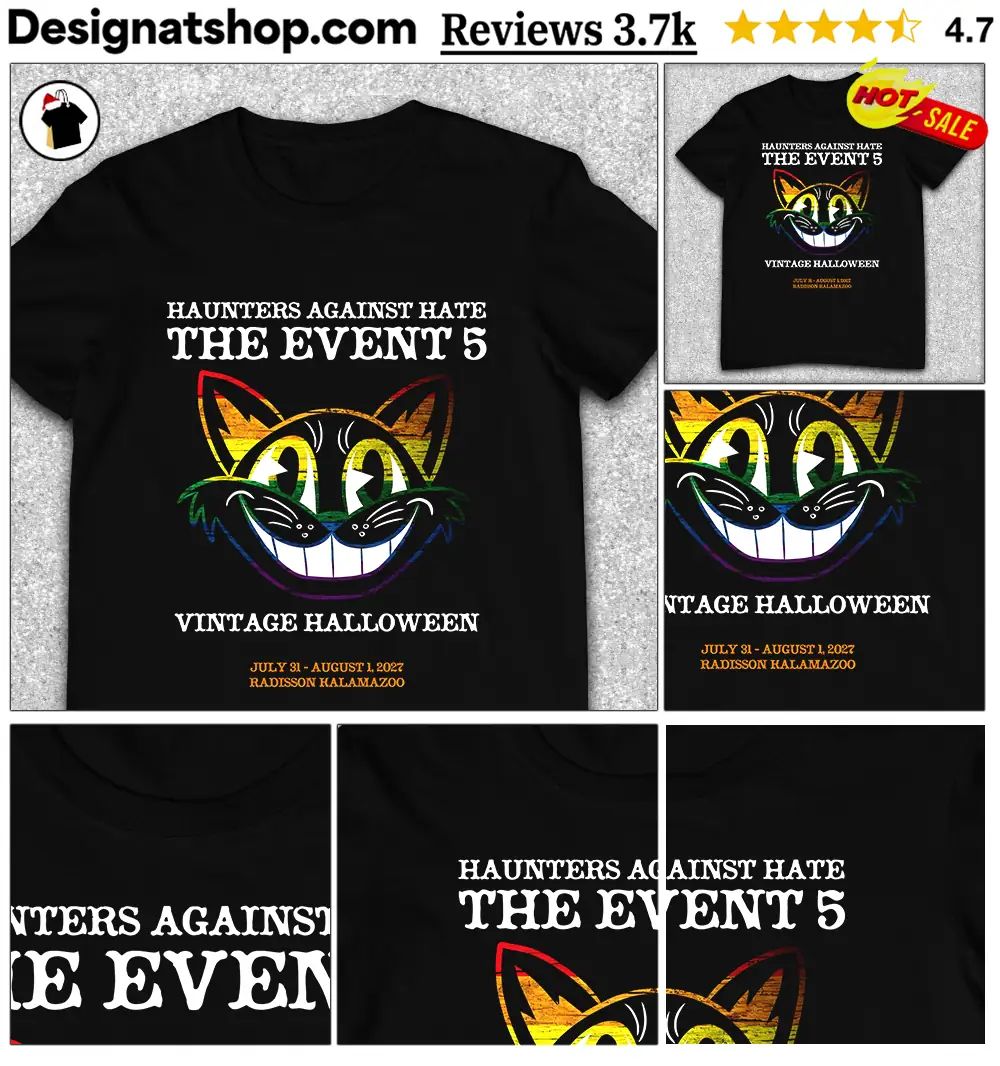 Haunters against hate cat event 5 vintage halloween radisson kalamazoo shirt