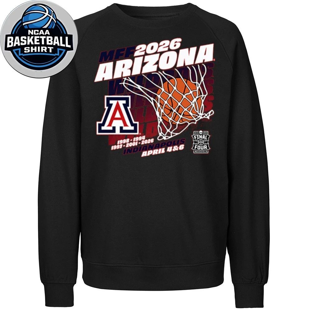 Arizona Wildcats Red Blue 84 2026 Men’s Basketball Final Four 1998-1994-1997-2001-2026 Logo Shirt