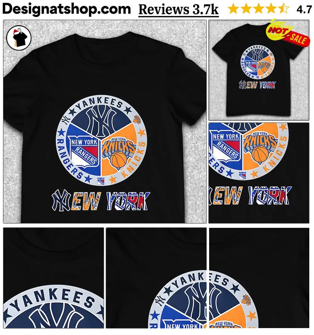 Yankees Rangers Knicks New York sports team logo shirt