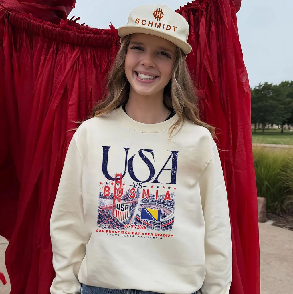USA vs Bosnia 2026 Match Up San Francisco Bay Area Stadium shirt