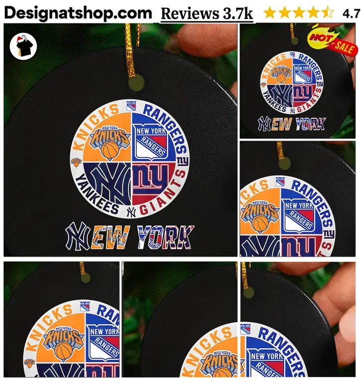 Knicks Rangers Yankees Giants teams New York sports logo circular shirt