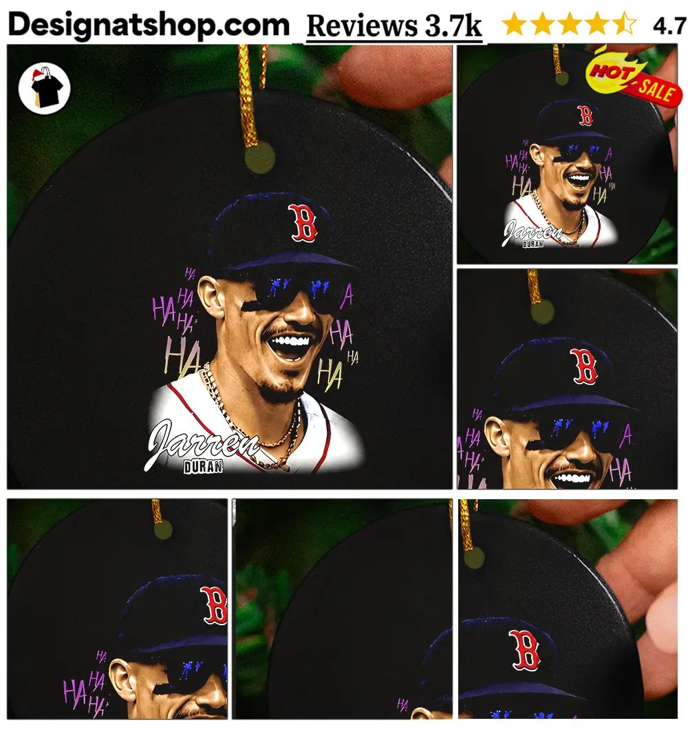 Jarren Duran Boston Red Sox baseball player laughing ha ha text shirt