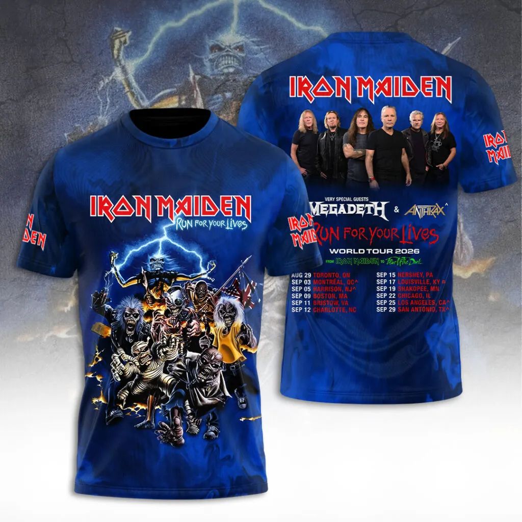 Iron Maiden Run For Your Lives World Tour 2026 T-Shirt