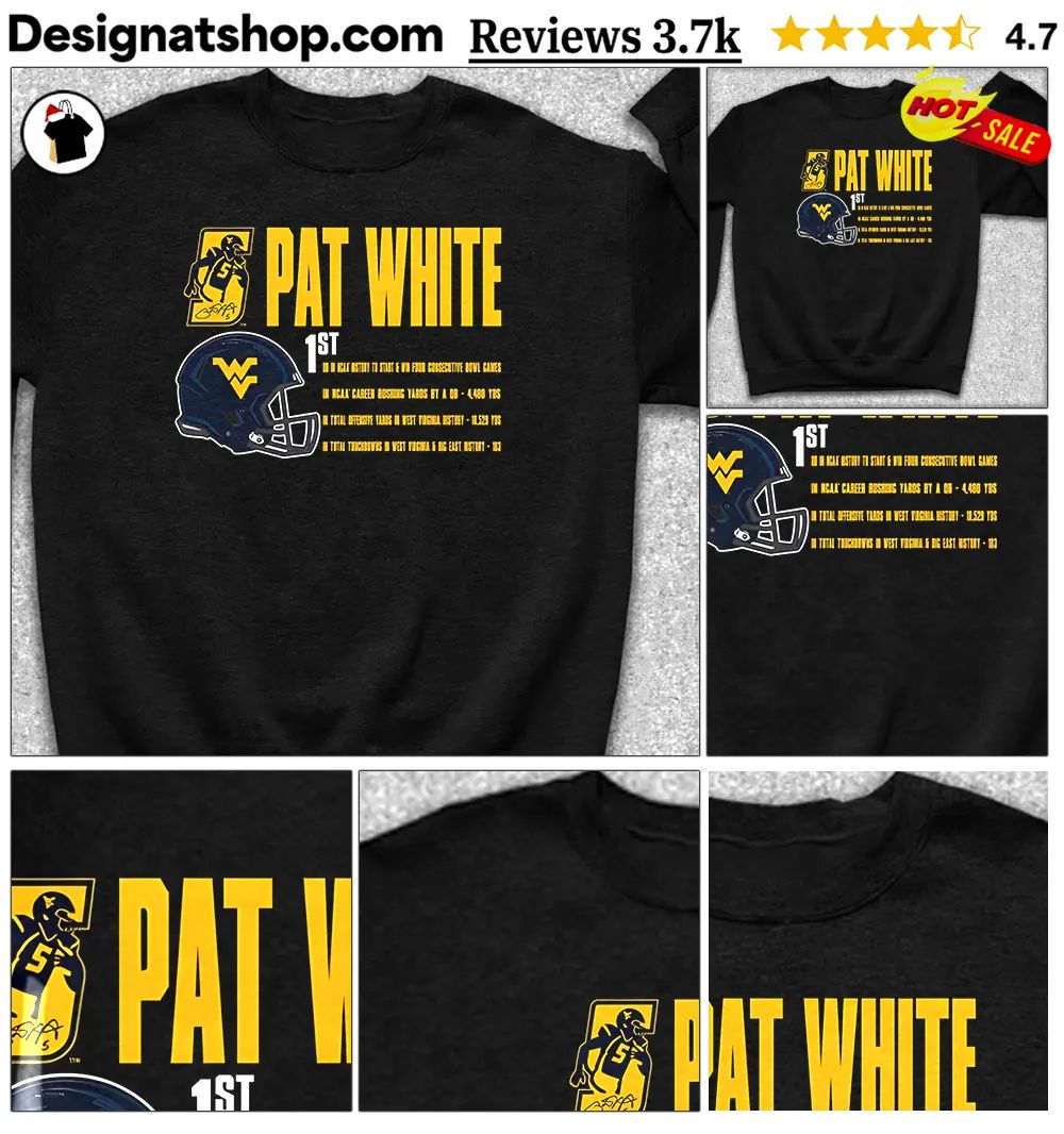 Pat White 84 West Virginia Mountaineers Retirement By The Numbers shirt