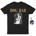 Custom Photo White Pencil Sketch Art Pet Dad Pet Mom Lovely Portrait - Personalized T Shirt
