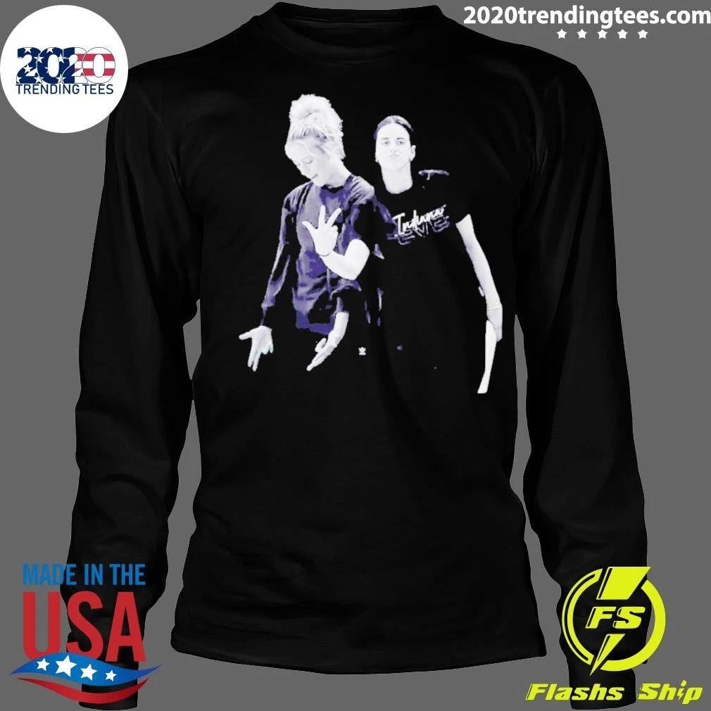 Caitlin Clark And Sophie Cunningham Black And White Duo Photo Shirt
