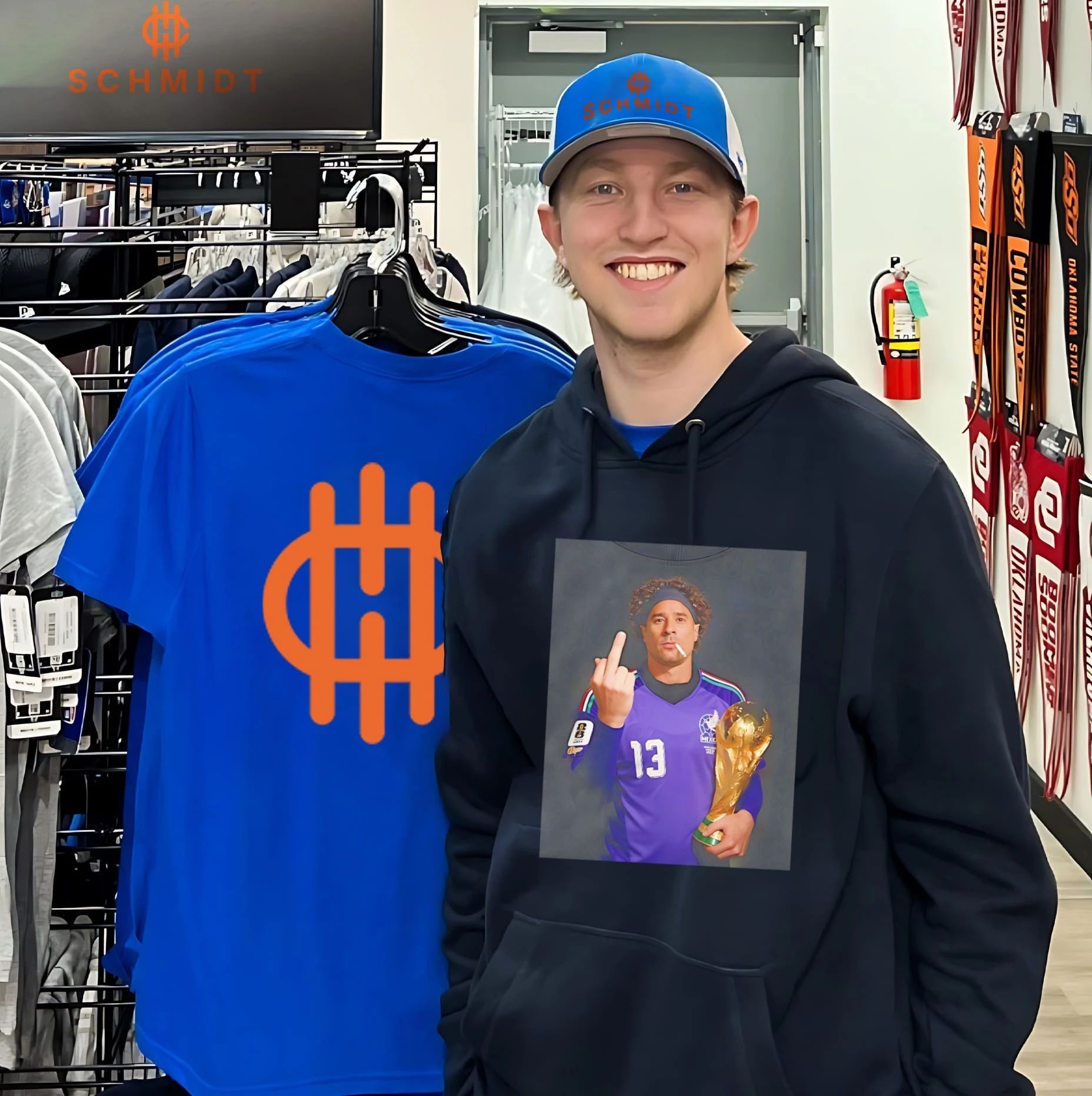 Memo Ochoa middle finger 2026 World Cup Champions trophy shirt