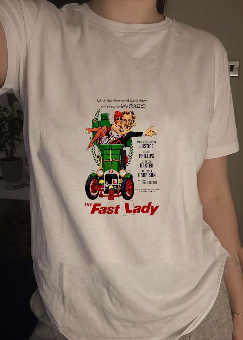 James Robertson Justice Leslie Phillips Stanley Baxter Kathleen Harrison Julie Christie The Fast Lady shirt