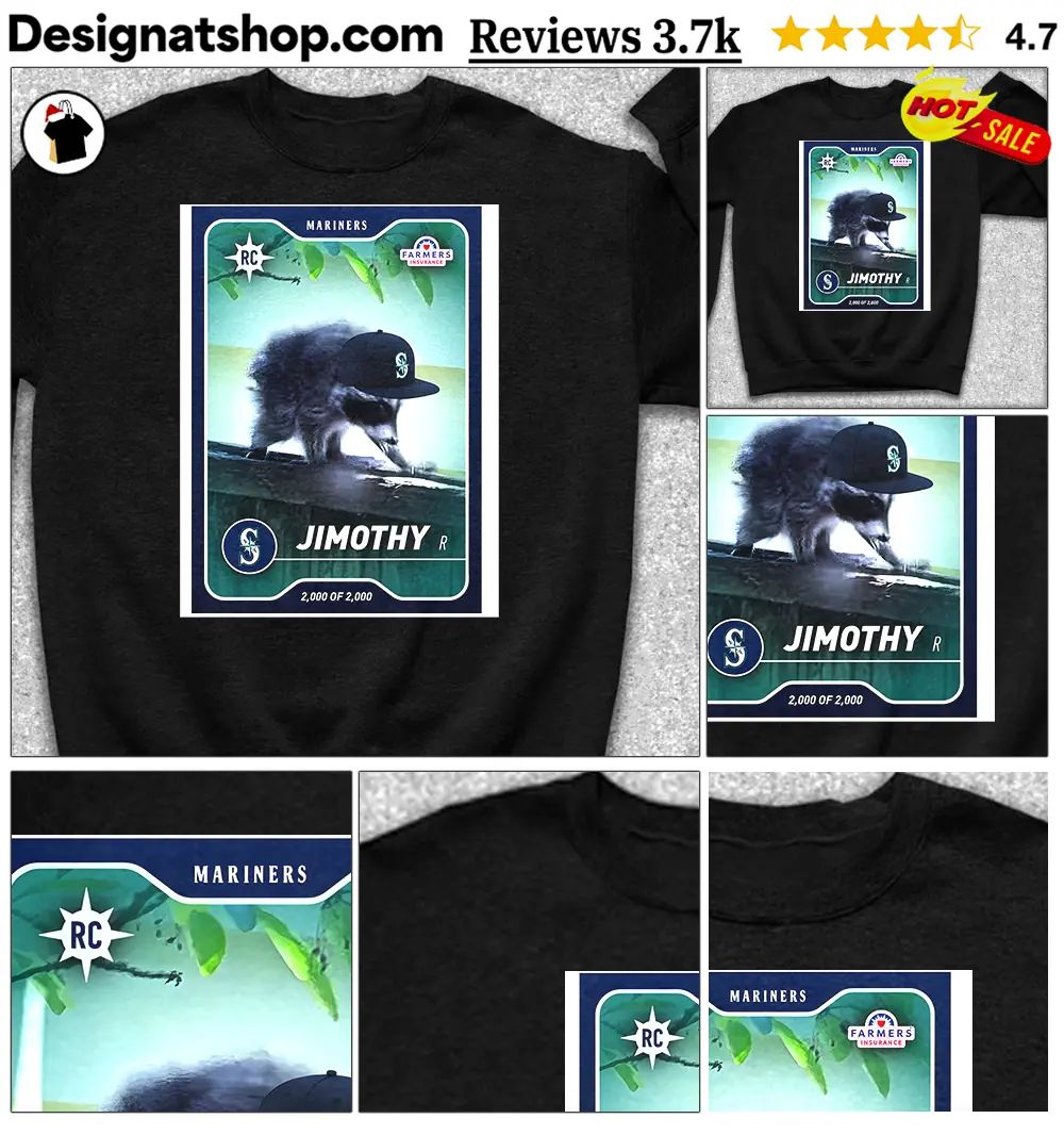 Seattle Mariners Jimothy Seattle Raccoon baseball card shirt