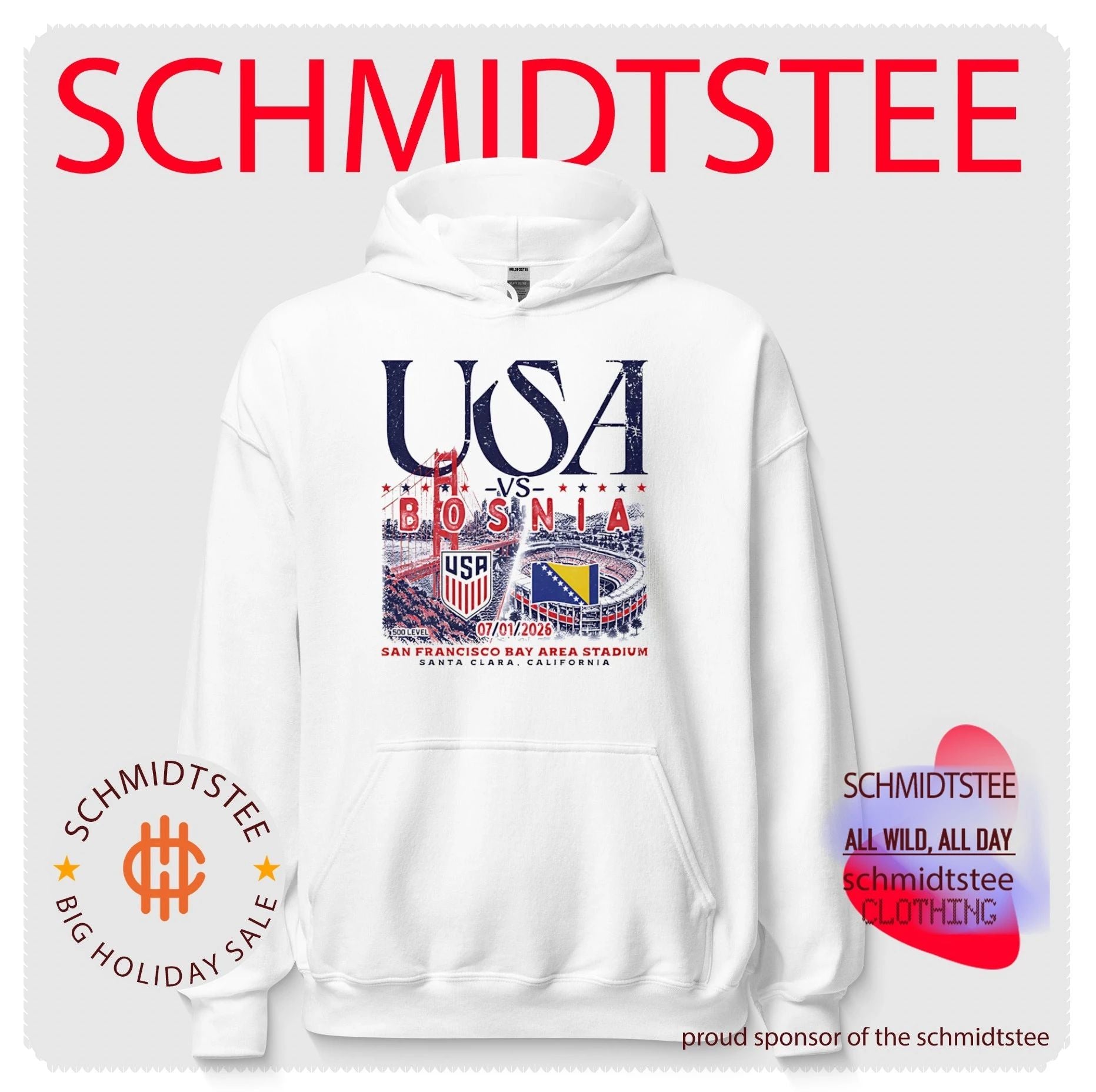 USA vs Bosnia 2026 Match Up San Francisco Bay Area Stadium shirt