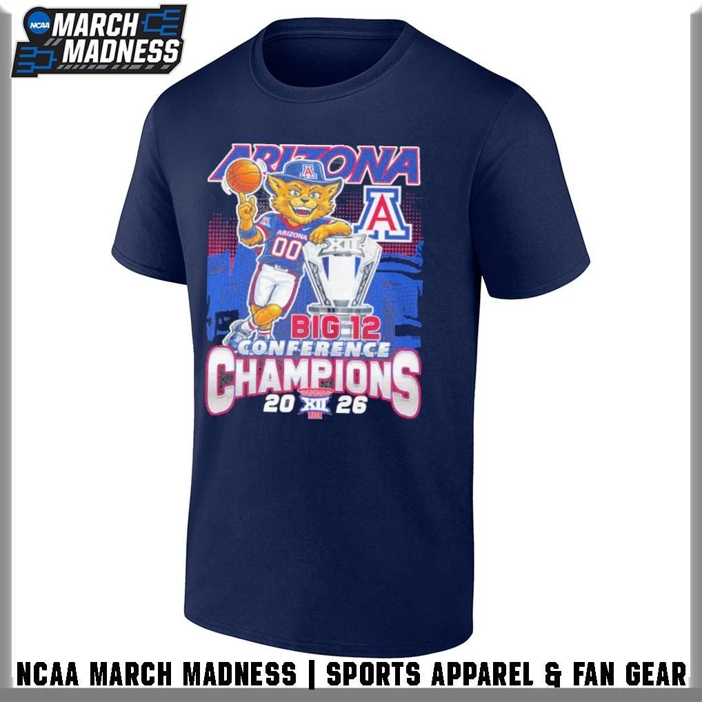 Arizona Wildcats Mascot 2026 Big 12 Men’s Basketball Tournament Champions T-Shirt