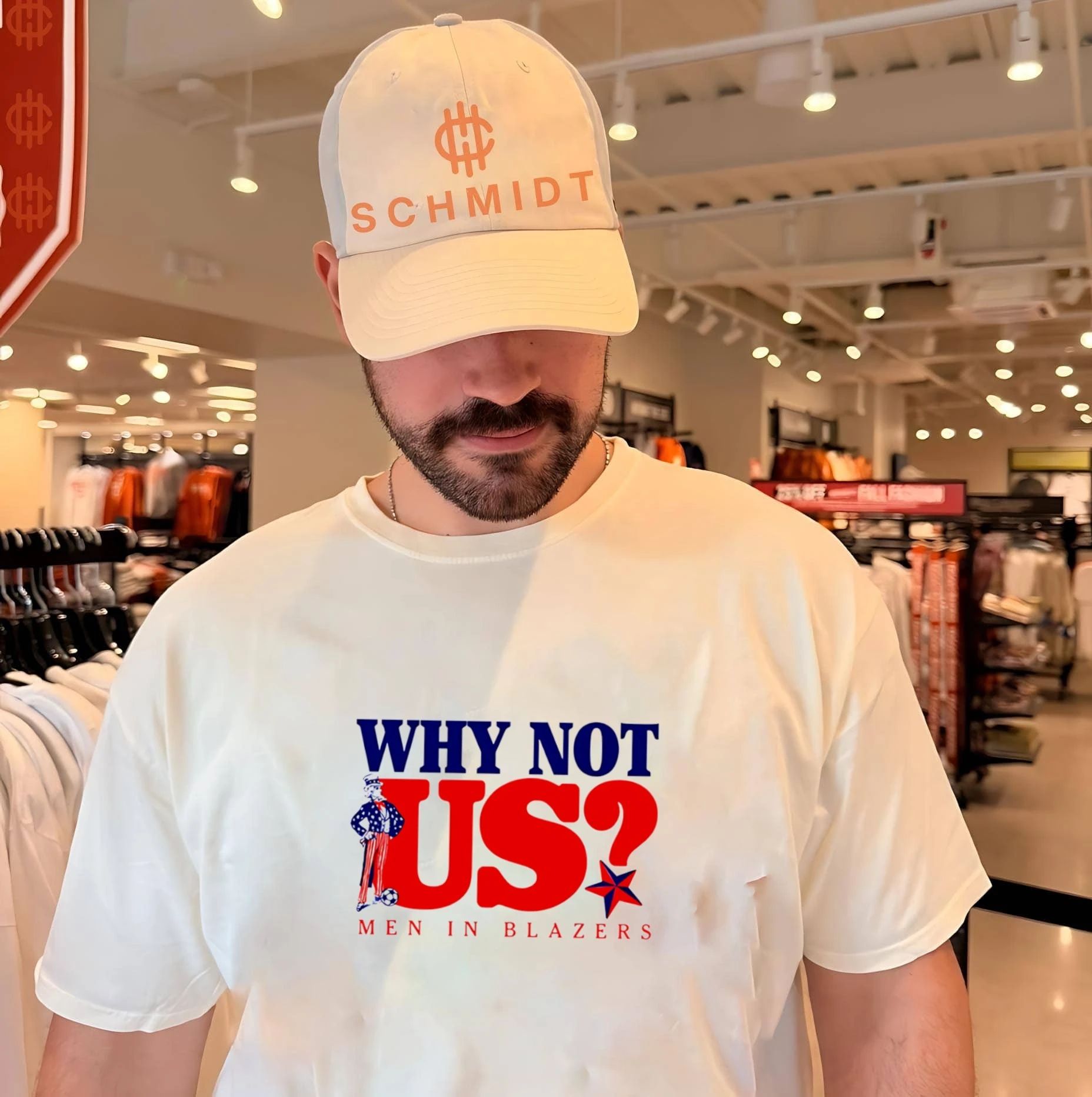 Why Not Us Men in Blazers Uncle Sam Soccer shirt